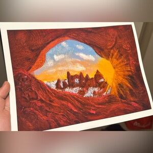 Original art print -colorado utah western decorative